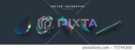 Set of 3d render primitives. 75744268