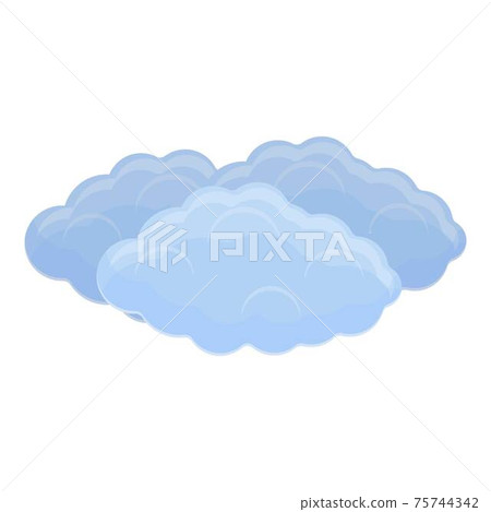 Puffy clouds icon, cartoon style 75744342