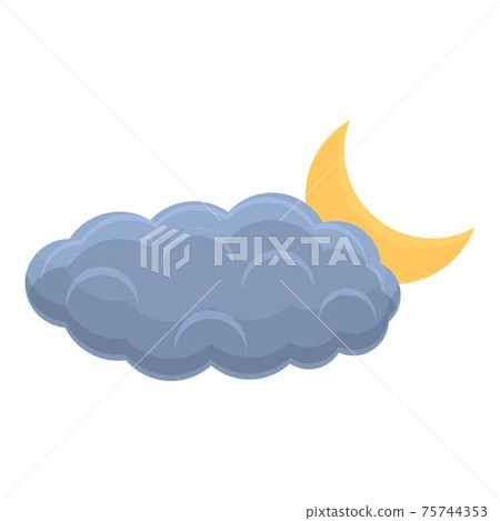 Night cloud icon, cartoon style Night cloud icon, cartoon style 75744353