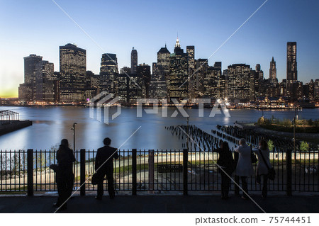 Manhattan Financial District at Night 75744451