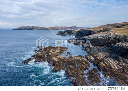Aerial view of the coastline at Dawros in County Donegal - Ireland Aerial view of the coastline at Dawros in County Donegal - Ireland 75744484