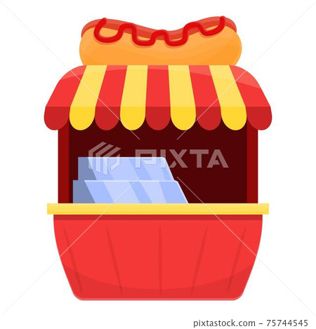 Hot dog shop icon, cartoon style Hot dog shop icon, cartoon style 75744545