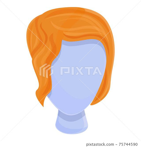 Artificial wig icon, cartoon style 75744590