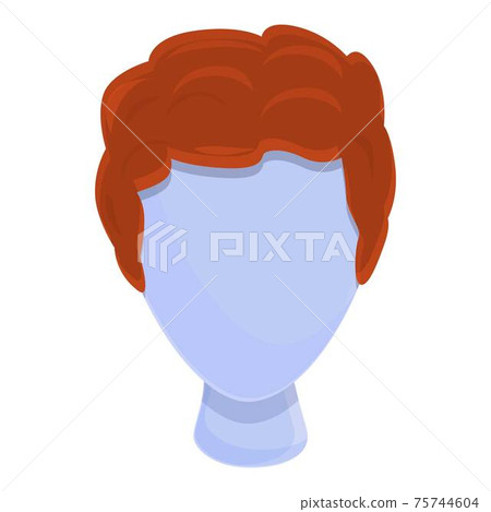 Ginger wig icon, cartoon style Ginger wig icon, cartoon style 75744604