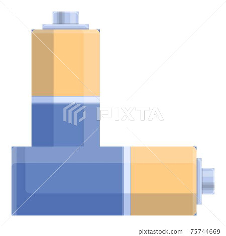 Battery energy waste icon, cartoon style Battery energy waste icon, cartoon style 75744669