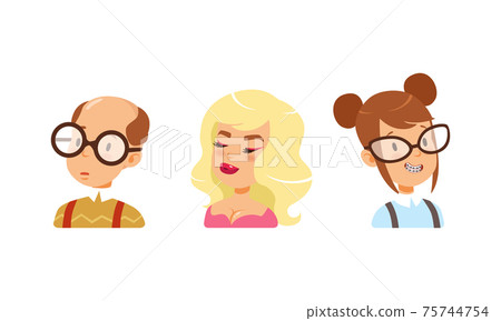 Portraits of Diverse Random People Set Cartoon Vector Illustration Portraits of Diverse Random People Set Cartoon Vector Illustration 75744754