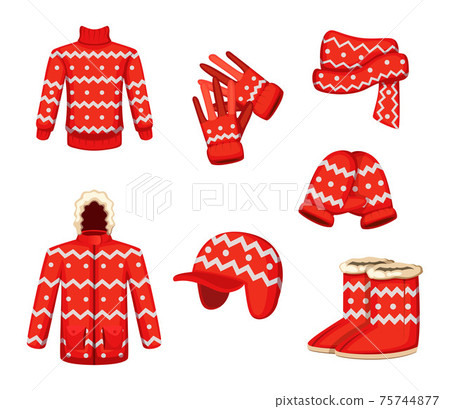 Clothes at christmas holiday style. illustrations for winter season 75744877