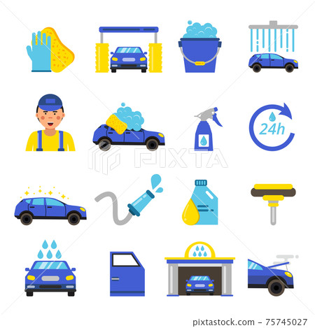 of car washing equipment. Cleaning service for automobiles 75745027