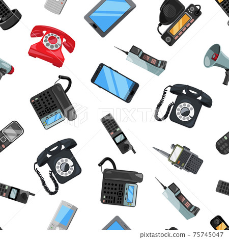 Seamless pattern of different telephones. pictures Seamless pattern of different telephones. pictures 75745047