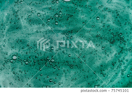 Liquid cream gel, green blue cosmetic texture with bubbles Liquid cream gel, green blue cosmetic texture with bubbles 75745101