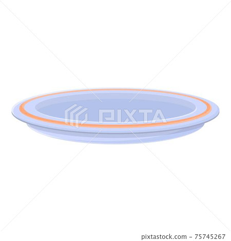 Waste plastic plate icon, cartoon style Waste plastic plate icon, cartoon style 75745267