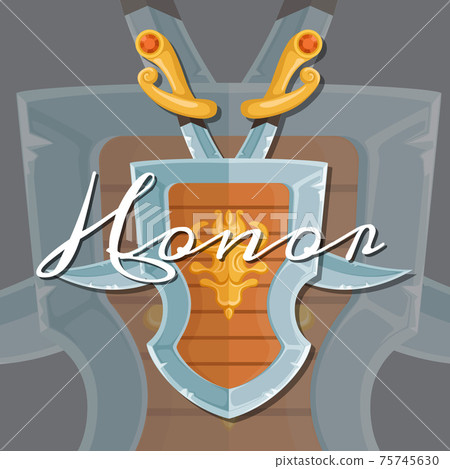 medieval crossed sabers and shield medieval crossed sabers and shield 75745630
