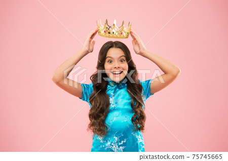 International beauty contest. Kid wear golden crown International beauty contest. Kid wear golden crown 75745665