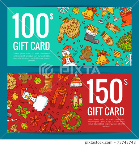 hand drawn colored christmas elements with santa hand drawn colored christmas elements with santa 75745748
