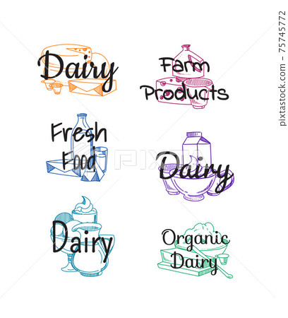 piles of milk products 75745772