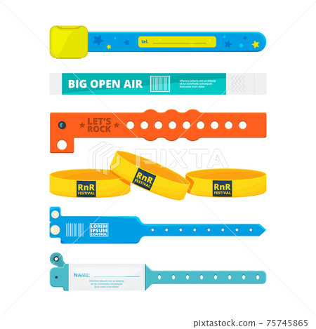 Entrance bracelets for public concerts or hotel, stadium, private zone. design templates 75745865