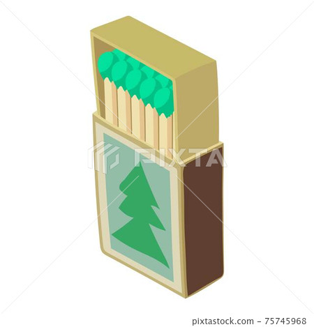 Hunting match box icon, isometric style 75745968