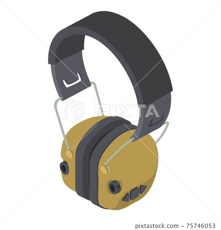 Hunting headphones icon, isometric style 75746053