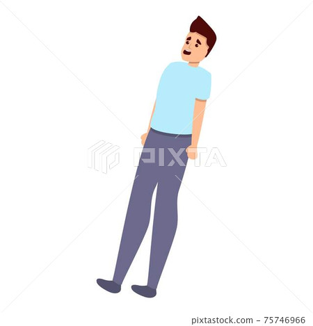 Frightened boy icon, cartoon style Frightened boy icon, cartoon style 75746966