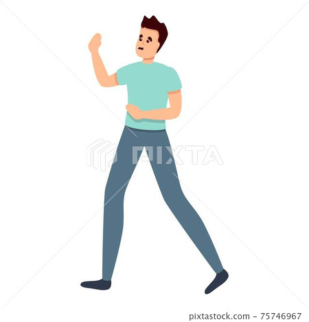 Frightened people icon, cartoon style Frightened people icon, cartoon style 75746967
