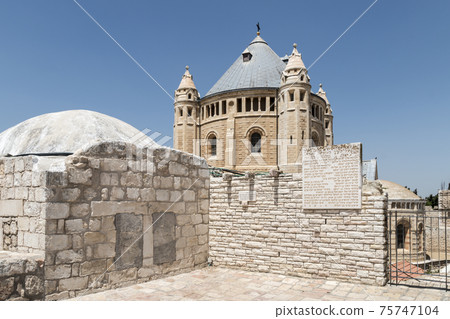 The Abbey of the Dormition seen from above the Tomb of King David in Jerusalem The Abbey of the Dormition seen from above the Tomb of King David in Jerusalem 75747104