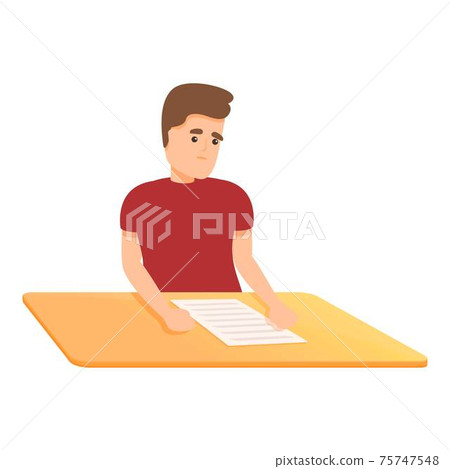 School test pencil icon, cartoon style 75747548