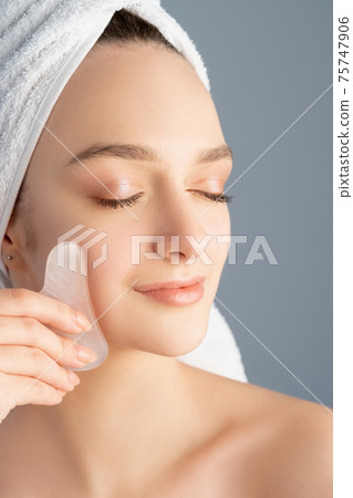 gua sha massage facial lifting woman skin stone gua sha massage facial lifting woman skin stone 75747906