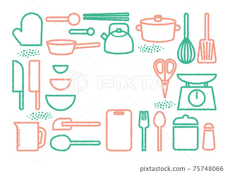 Cute kitchen tool background - Stock Illustration [75748066] - PIXTA