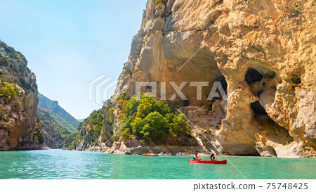 Wonderful view of the Verdon Gorge. Aiguin, Provence, France 75748425