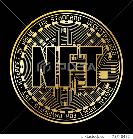 NFT coin gold silhouette 75748482