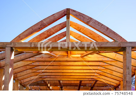 modern construction with wooden details, the new building are built environmentally friendly modern construction with wooden details, the new building are built environmentally friendly 75748548