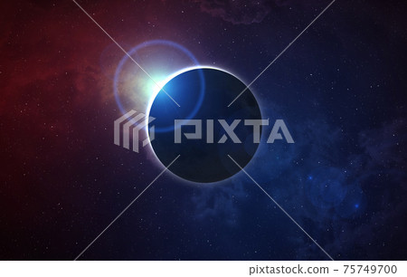 Solar Eclipse and nebula. Solar Eclipse and nebula. 75749700