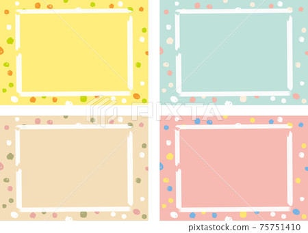 Masking tape frame hand-painted dot background set - Stock Illustration ...