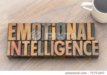emotional intelligence - word abstract in vintage wood type 75751847