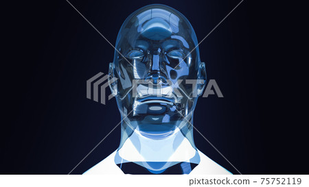 The robot head for sci and technology or machine learning content 3d rendering 75752119