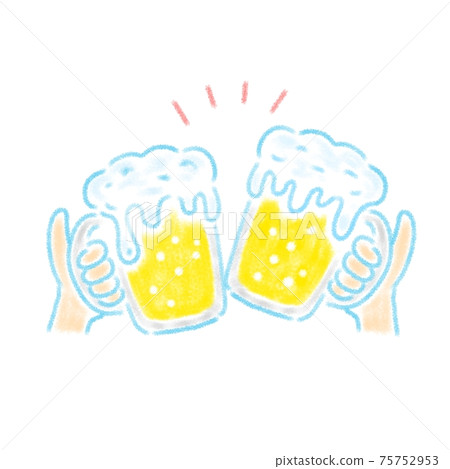 Beer drinking party hand-drawn illustration Beer drinking party hand-drawn illustration 75752953