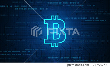 Bitcoin Circuit technology background with… - Stock Illustration