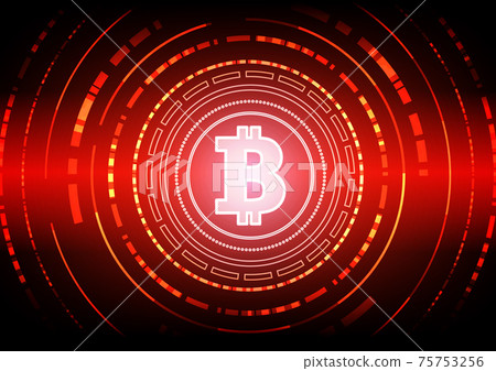 Bitcoin Circuit technology background with hi-tech digital 75753256
