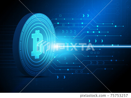 Bitcoin Circuit technology background with… - Stock Illustration