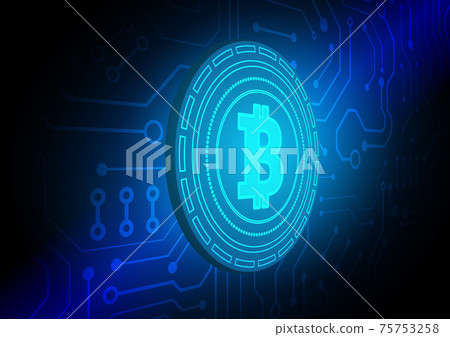 Bitcoin Circuit technology background with hi-tech digital Bitcoin Circuit technology background with hi-tech digital 75753258