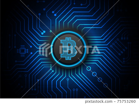 Bitcoin Circuit technology background with hi-tech digital Bitcoin Circuit technology background with hi-tech digital 75753260