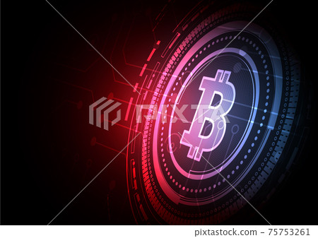 Bitcoin Circuit technology background with… - Stock Illustration