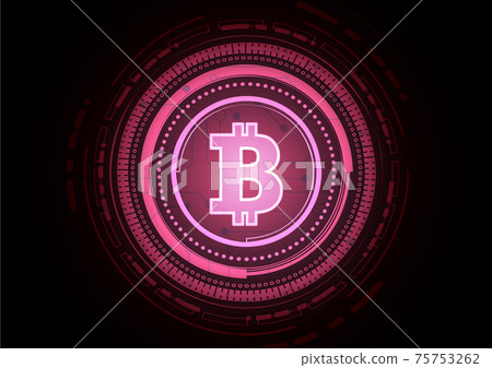 Bitcoin Circuit technology background with hi-tech digital 75753262