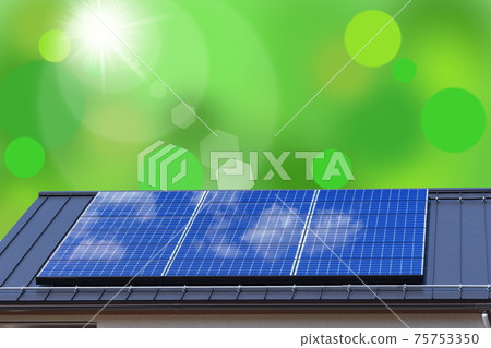 Eco image Eco-house, greenery and sun 75753350