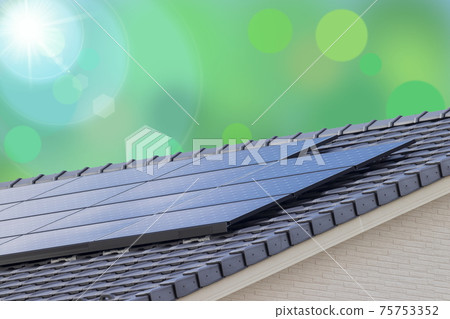 Eco image Eco-house, greenery and sun 75753352