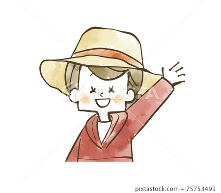 戶外服裝揮舞著的女人 戶外服裝揮舞著的女人 75753491