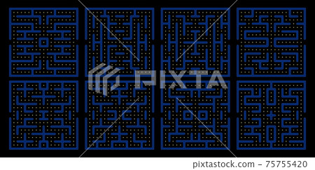 Pac man game maze set 75755420