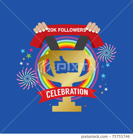 20k Likes Celebration Sign Symbol Vector Illustration. 20k Likes Celebration Sign Symbol Vector Illustration. 75755746
