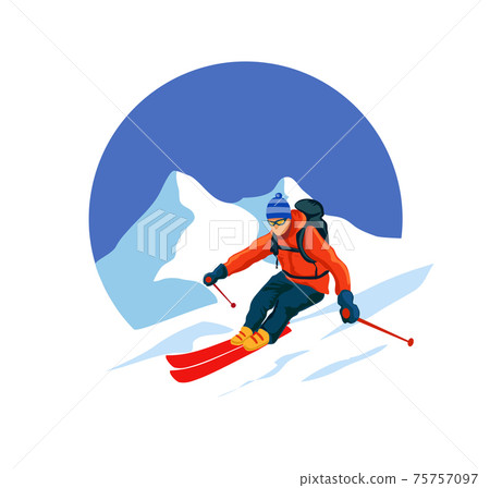 Skiers and snowboarders. Winter sport activities, Skiers and snowboarders. Winter sport activities, 75757097