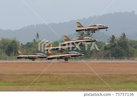 阿拉伯聯合酋長國空軍阿爾·富爾桑編隊起飛 阿拉伯聯合酋長國空軍阿爾·富爾桑編隊起飛 75757136